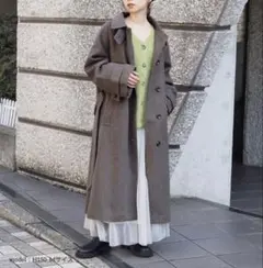 【新品】tiptop 2WAYステンカラー ロングコート ダークブラウン