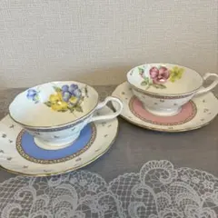 ナルミ ボーンチャイナ ティーカップ&ソーサー 2客セット