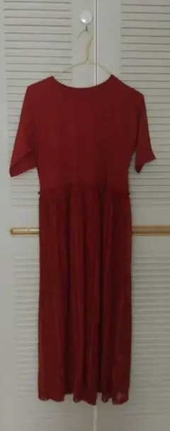 アース　ミュージック&エコロジー コットン　レース　切替　ワンピース