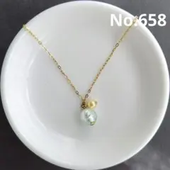 ハンドメイドゴールドチェーンネックレス　658