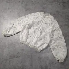 【美品】ドールアップウップス レース素材 フルジップカーディガン 花柄 M