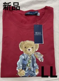 新品　ポロベア　Tシャツ L LL ラルフローレン　レディース　赤