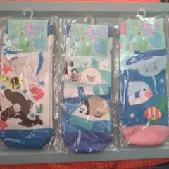 海の生き物　靴下　スニーカーソックス　3足セット①