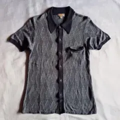Dry Bones シルク サマー ニット 半袖 シャツ ダイヤ柄 ロカビリーのサムネイル
