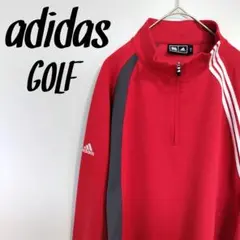 adidas GOLF ハーフジップジャケット レッド L 赤 テーラーメイド