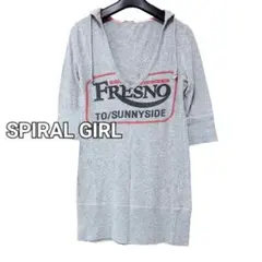 SPIRALGIRL フード付き Vネック パーカー チュニック バクプリのサムネイル