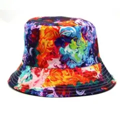 バケットハット おしゃれリバーシブルハット 帽子 UV日除け花柄 ユニセックス