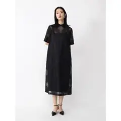 新品　ヤマダヤ　レジル パネルレースハーフスリーブワンピース