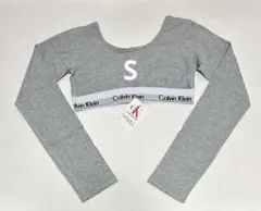 よ*も様 グレーS 長袖　カルバンクライン　ロングスリーブ レディースＴシャツ