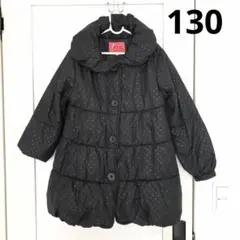 Y.T.C. ブラック ダウンジャケット ダウンコート 130 ドット リボン