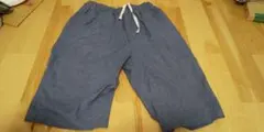 ウエストゴム ハーフパンツ ブルー系
