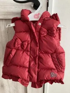 BeBe 女の子用　ダウンベスト 赤　90サイズ