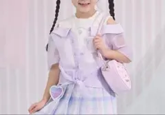 新品 mezzo piano ドッキングTシャツ 140 ユニコーン パープル