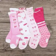 キッズ靴下 4足セット ピンク