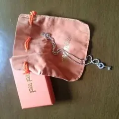 再値下げします。フォリフォリネックレス ピンク ハートキーペンダント