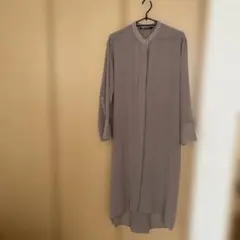 ZARA グレージュ　ベージュ　 長袖シャツワンピース