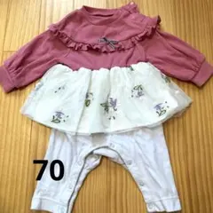 ベビーワンピース　アプレレクール70 花柄チュール