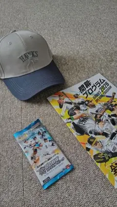最終価格　新品ソフトバンクホークス2026 帽子♯24、カードセット