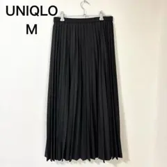UNIQLO ロングプリーツスカート M ダークグレー ロング丈 ウエストゴム
