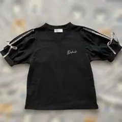 レディースDefiant Vネック Tシャツ黒新品未着用Ｌsize リボン付き