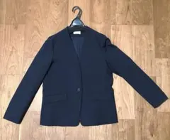 【美品】プラステ　ネイビー ノーカラーブレザー、パンツセット