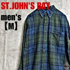 a117【ST.JOHN'SBAY】チェックフランネルシャツ【メンズM】
