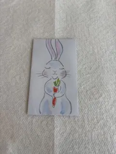 ウサギとニンジンのイラストカード　ポチ袋