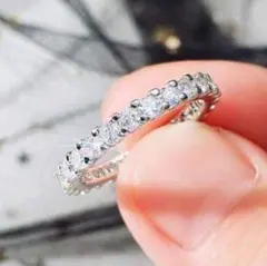 新品❣️フルエタニティリング　指輪　シルバーカラー　17号　華やか【匿名配送】