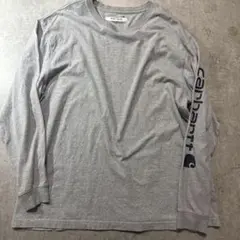 J*a様 Carhartt 袖ロゴ 長袖Tシャツ グレー XL