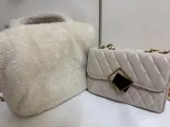 ホワイトバッグセット（ファー＆キルティング）