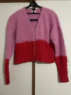 シャギーバイカラーショートカーディガン LOWRYSFARM