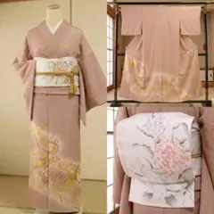 美品　正絹　色留袖　名古屋帯　一つ紋　金彩　４点フルセット　入学式　七五三　母