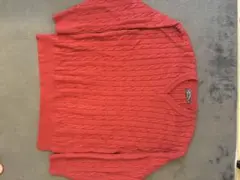 ワインレッド　ケーブル編み ニットセーター XLサイズ　ボルドー