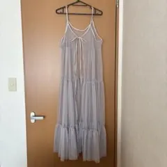 しまむら　チュールレース2wayワンピース　グレー