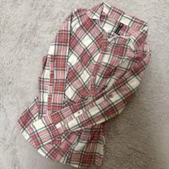 ZARA チェック柄ドレープシャツ ネルシャツ 赤 S