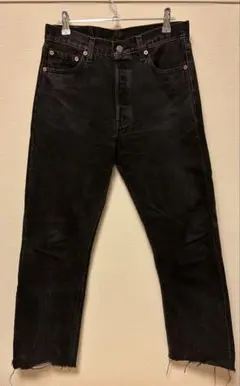 90s USA 501リーバイス　ブラックデニム 後染　フェード　ヴィンテージ