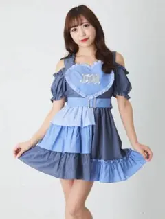 Jamieエーエヌケー パッチワークハートOP ブルー