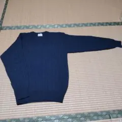 ニット ウール100% 紺