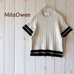 ＊Mila Owenミラオーウェン＊太リブカジュアルニット Fサイズ ベージュ系