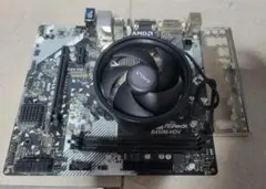 ASRock B450 M-HDV Ryzen5 3500 マザーボード 動作品