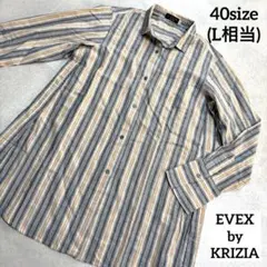 EVEX by KRIZIA ラメストライプ 長袖 シャツ マルチカラー Lのサムネイル