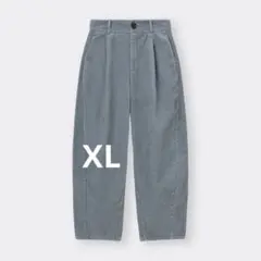 GU コーデュロイバレルレッグパンツ　ブルーXＬサイズ+EC(丈短め68cm)