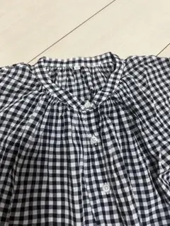 無印良品　ギンガムチェック　ノースリーブ　ワンピース　L　綿