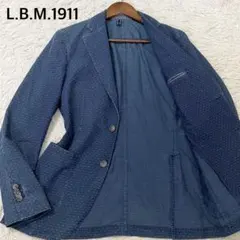 ✨希少✨ルビアム　テーラードジャケット　総柄　ストレッチ　青