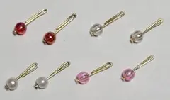 リカちゃん ドール 1粒 ピアス 4点セット レッド ピンク アクセサリー