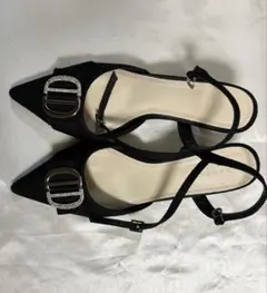 RANDA ビジューパーツストラップパンプス Mサイズ