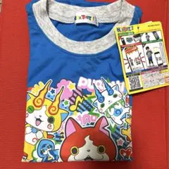 【新品未使用】妖怪ウォッチ Tシャツ ブルー /グレー ジバニャン120