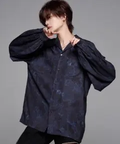 【美品】ADRER 花柄 ドルマンスリーブ オープンカラー 長袖シャツ