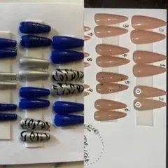ネイルチップセット 2種のデザインネイルチップ ギャルネイルチップ