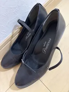 ブラック ストラップ付きパンプス 25cm フォーマル/就活